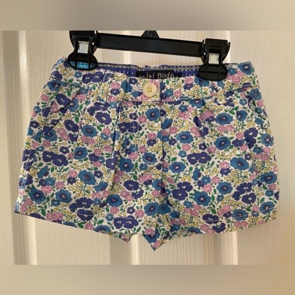 Mini Boden Purple Floral Shorts Cornflower Poppyfield Girls Size 2 years NWT